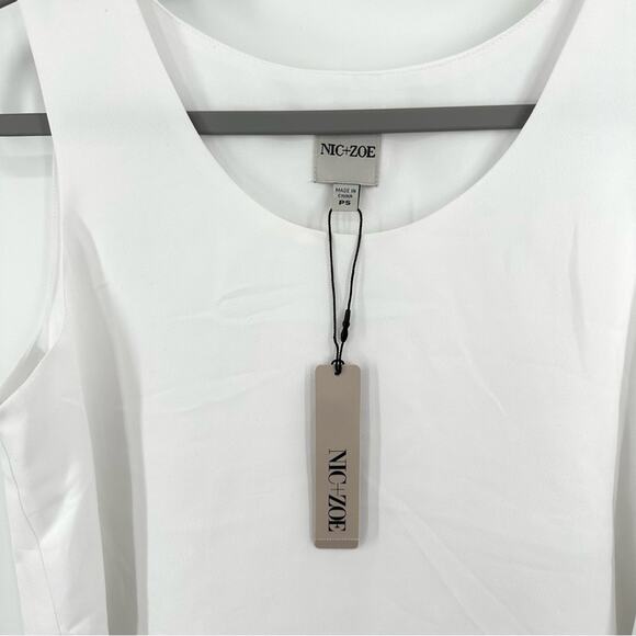 NIC + ZOE Promenade Sleeveless Blouse in white Size Petite Small - Picture 4 of 8